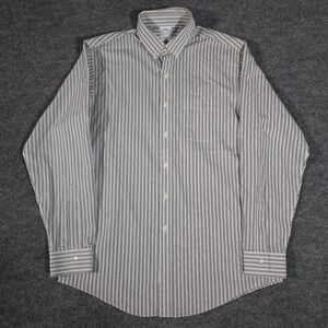 Brooks Brothers Men's SLIM FIT Non-Iron Pocket Blue Striped Dress Shirt 16 - 35